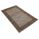 Hand Knotted Brown and Taupe Wool Small Area Rug with Minimal Border Design Hand Knotted Brown and Taupe Wool Small Area Rug with Minimal Border Design