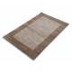 Hand Knotted Brown and Taupe Wool Small Area Rug with Minimal Border Design Hand Knotted Brown and Taupe Wool Small Area Rug with Minimal Border Design
