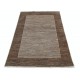 Hand Knotted Brown and Taupe Wool Small Area Rug with Minimal Border Design Hand Knotted Brown and Taupe Wool Small Area Rug with Minimal Border Design