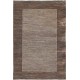 Hand Knotted Brown and Taupe Wool Small Area Rug with Minimal Border Design Hand Knotted Brown and Taupe Wool Small Area Rug with Minimal Border Design