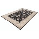Hand Knotted Floral Oushak Large Area Rug with Black Field and Beige Border | 100% Wool Hand Knotted Floral Oushak Large Area Rug with Black Field and Beige Border | 100% Wool