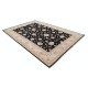 Hand Knotted Floral Oushak Large Area Rug with Black Field and Beige Border | 100% Wool Hand Knotted Floral Oushak Large Area Rug with Black Field and Beige Border | 100% Wool