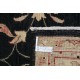 Hand Knotted Floral Oushak Large Area Rug with Black Field and Beige Border | 100% Wool Hand Knotted Floral Oushak Large Area Rug with Black Field and Beige Border | 100% Wool
