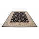 Hand Knotted Floral Oushak Large Area Rug with Black Field and Beige Border | 100% Wool