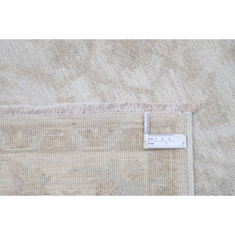 Hand Knotted Oushak Area Rug, Beige Wool Carpet with Soft Pastel Medallion Pattern, Neutral Vintage Style Rug for Living Room Hand Knotted Oushak Area Rug, Beige Wool Carpet with Soft Pastel Medallion Pattern, Neutral Vintage Style Rug for Living Room