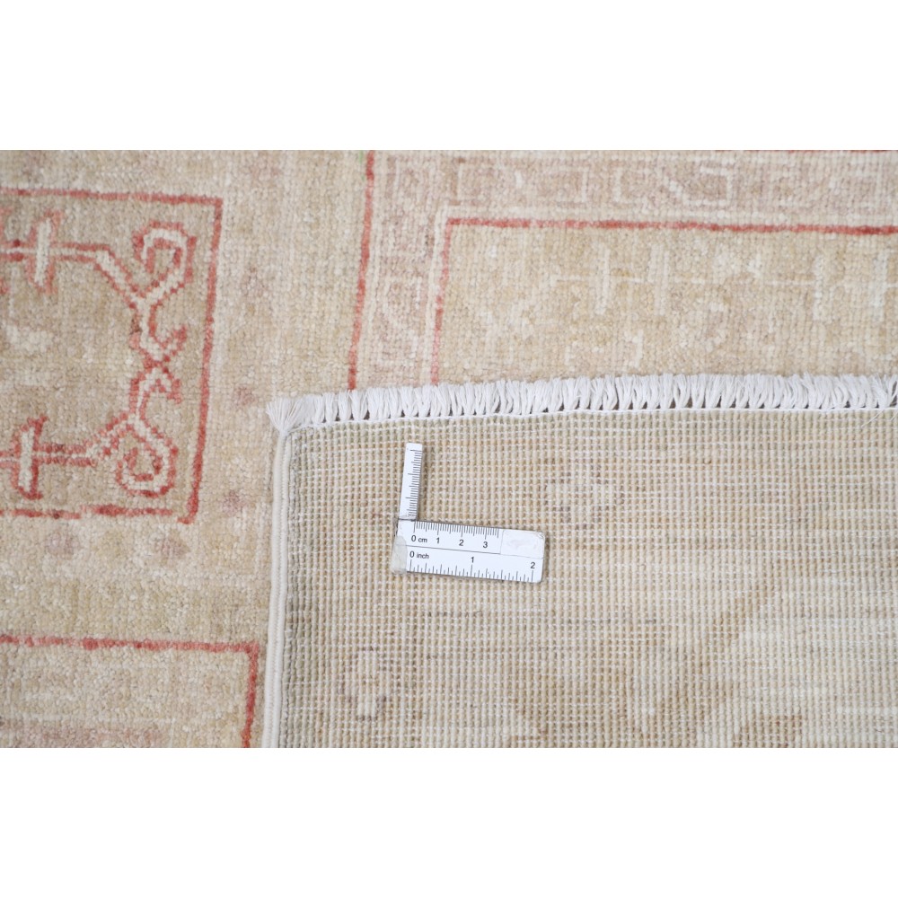 Hand Knotted Beige, Red Wool Area Rug | Soft Geometric Panel Patterned Small Rug Hand Knotted Beige, Red Wool Area Rug | Soft Geometric Panel Patterned Small Rug