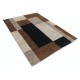 Hand Knotted Brown, Beige and Navy Blue Wool Area Rug | Modern Geometric Block Design Carpet Hand Knotted Brown, Beige and Navy Blue Wool Area Rug | Modern Geometric Block Design Carpet