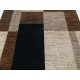 Hand Knotted Brown, Beige and Navy Blue Wool Area Rug | Modern Geometric Block Design Carpet Hand Knotted Brown, Beige and Navy Blue Wool Area Rug | Modern Geometric Block Design Carpet