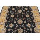 Hand Knotted Floral Area Rug with Black Field and Mustard Yellow Border | Traditional Oushak Wool Carpet Hand Knotted Floral Area Rug with Black Field and Mustard Yellow Border | Traditional Oushak Wool Carpet