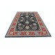 Hand Knotted Floral Turkish Area Rug with Black Field and Red Border | Wool Carpet for Home Decor Hand Knotted Floral Turkish Area Rug with Black Field and Red Border | Wool Carpet for Home Decor