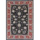Hand Knotted Floral Turkish Area Rug with Black Field and Red Border | Wool Carpet for Home Decor Hand Knotted Floral Turkish Area Rug with Black Field and Red Border | Wool Carpet for Home Decor
