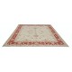 Hand Knotted Floral Area Rug with Beige Field and Red Border | Traditional Oushak Wool Carpet Hand Knotted Floral Area Rug with Beige Field and Red Border | Traditional Oushak Wool Carpet
