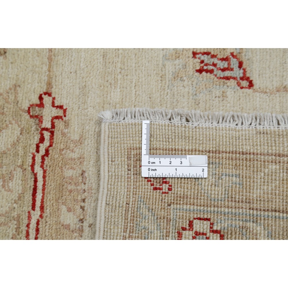 Hand Knotted Floral Area Rug with Beige Field and Red Border | Traditional Oushak Wool Carpet Hand Knotted Floral Area Rug with Beige Field and Red Border | Traditional Oushak Wool Carpet