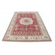 Hand Knotted Red, Ivory and Light Blue Wool Area Rug | Turkish Medallion Design Rug Hand Knotted Red, Ivory and Light Blue Wool Area Rug | Turkish Medallion Design Rug