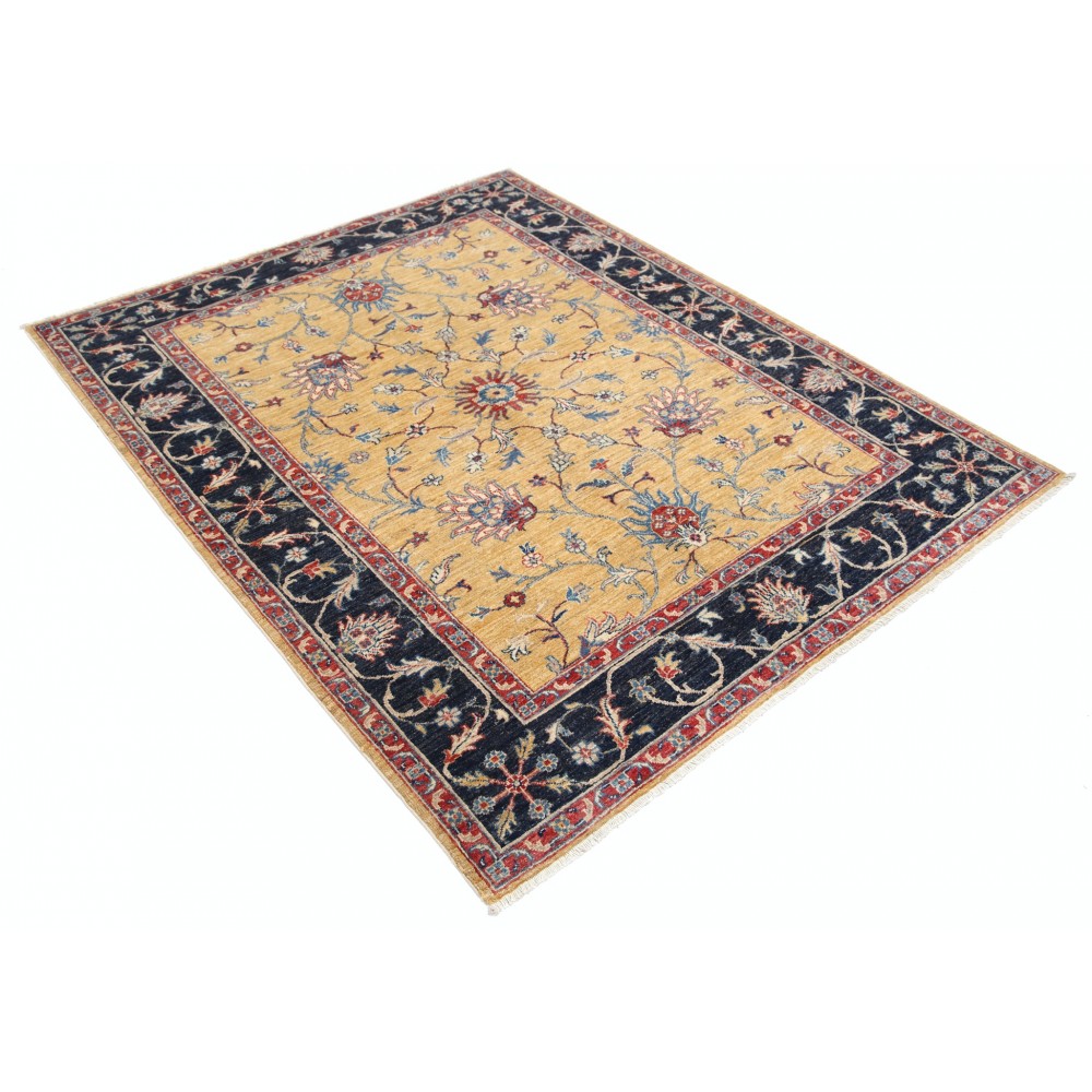 Handknotted Turkish Area Rug for Dining Room and Bedroom | Floral Oushak Rug for Living Room | 100% Wool