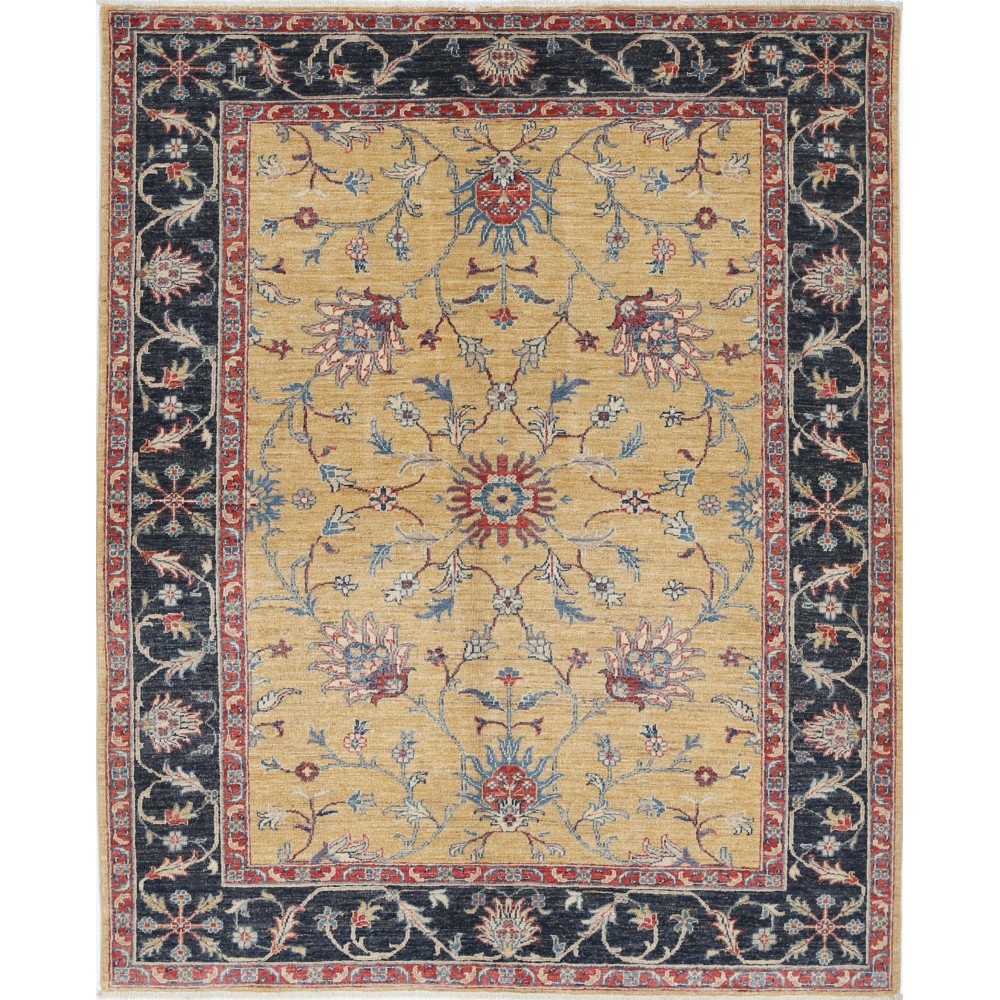 Handknotted Turkish Area Rug for Dining Room and Bedroom | Floral Oushak Rug for Living Room | 100% Wool