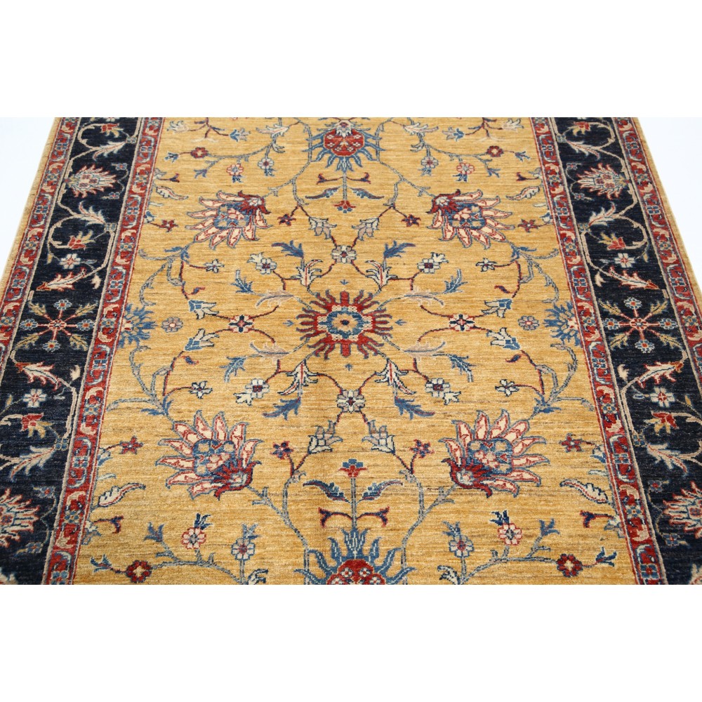 Handknotted Turkish Area Rug for Dining Room and Bedroom | Floral Oushak Rug for Living Room | 100% Wool