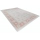 Hand Knotted Floral Area Rug with Beige Field and Red Border | Traditional Oushak Wool Carpet Hand Knotted Floral Area Rug with Beige Field and Red Border | Traditional Oushak Wool Carpet