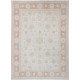 Hand Knotted Floral Area Rug with Beige Field and Red Border | Traditional Oushak Wool Carpet Hand Knotted Floral Area Rug with Beige Field and Red Border | Traditional Oushak Wool Carpet
