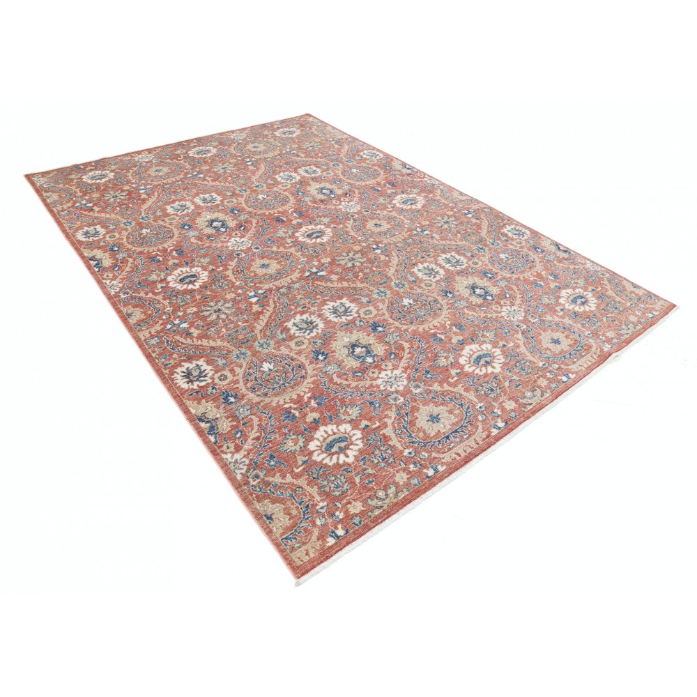 Hand Knotted Red, Navy Blue, Beige Wool Area Rug | Turkish Floral Design Carpet Hand Knotted Red, Navy Blue, Beige Wool Area Rug | Turkish Floral Design Carpet