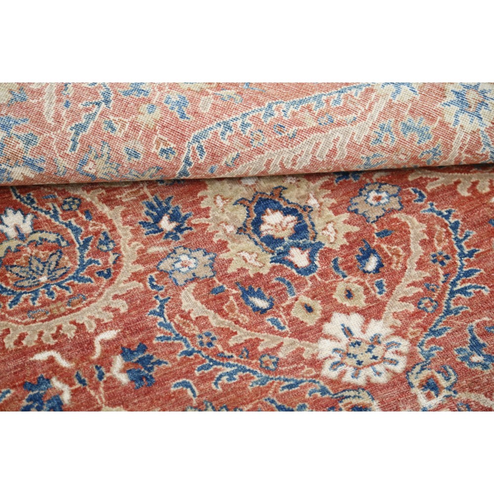 Hand Knotted Red, Navy Blue, Beige Wool Area Rug | Turkish Floral Design Carpet Hand Knotted Red, Navy Blue, Beige Wool Area Rug | Turkish Floral Design Carpet