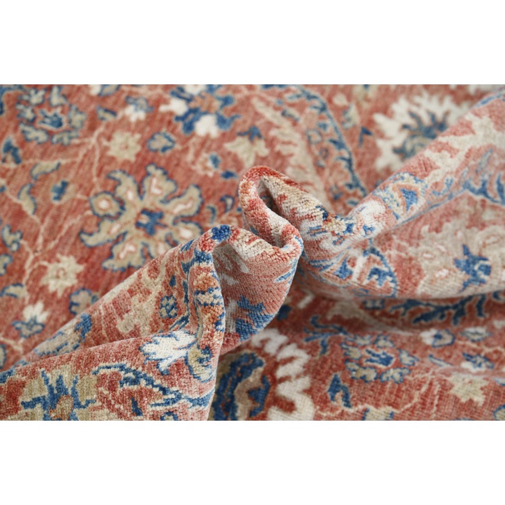 Hand Knotted Red, Navy Blue, Beige Wool Area Rug | Turkish Floral Design Carpet Hand Knotted Red, Navy Blue, Beige Wool Area Rug | Turkish Floral Design Carpet