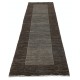 Hand Knotted Brown, Gray Wool Runner Rug | Modern Minimalist Hallway Rug