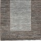 Hand Knotted Brown, Gray Wool Runner Rug | Modern Minimalist Hallway Rug