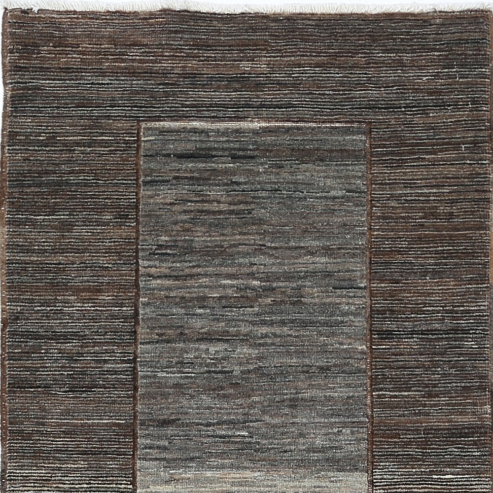 Hand Knotted Brown, Gray Wool Runner Rug | Modern Minimalist Hallway Rug | Stair Rug Hand Knotted Brown, Gray Wool Runner Rug | Modern Minimalist Hallway Rug | Stair Rug