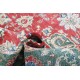 Hand Knotted Floral Area Rug with Red Field and Green Border | Turkish Oushak Wool Carpet Hand Knotted Floral Area Rug with Red Field and Green Border | Turkish Oushak Wool Carpet