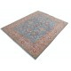Hand Knotted Floral Oushak Area Rug with Blue Field and Pink Border | 100% Wool Hand Knotted Floral Oushak Area Rug with Blue Field and Pink Border | 100% Wool