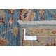 Hand Knotted Floral Oushak Area Rug with Blue Field and Pink Border | 100% Wool Hand Knotted Floral Oushak Area Rug with Blue Field and Pink Border | 100% Wool