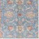 Hand Knotted Floral Oushak Area Rug with Blue Field and Pink Border | 100% Wool Hand Knotted Floral Oushak Area Rug with Blue Field and Pink Border | 100% Wool