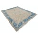 Hand Knotted Floral Rug, Beige and Light Blue Wool Area Rug, Oushak style Carpet Hand Knotted Floral Rug, Beige and Light Blue Wool Area Rug, Oushak style Carpet