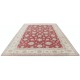 Hand Knotted Floral Turkish Area Rug with Red Field and Ivory Border | Wool Carpet for Home Decor Hand Knotted Floral Turkish Area Rug with Red Field and Ivory Border | Wool Carpet for Home Decor