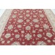 Hand Knotted Floral Turkish Area Rug with Red Field and Ivory Border | Wool Carpet for Home Decor Hand Knotted Floral Turkish Area Rug with Red Field and Ivory Border | Wool Carpet for Home Decor