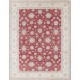 Hand Knotted Floral Turkish Area Rug with Red Field and Ivory Border | Wool Carpet for Home Decor Hand Knotted Floral Turkish Area Rug with Red Field and Ivory Border | Wool Carpet for Home Decor