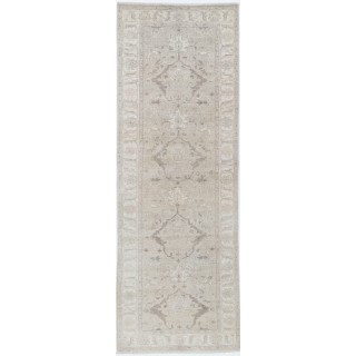 Floral Hallway Runner | Kitchen Runner Rug | Handknotted Corridor Rug | Beige Stair Rug | 100% Wool