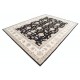 Hand Knotted Floral Turkish Area Rug with Black Field and Ivory Border | Wool Carpet for Home Decor Hand Knotted Floral Turkish Area Rug with Black Field and Ivory Border | Wool Carpet for Home Decor