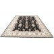 Hand Knotted Floral Turkish Area Rug with Black Field and Ivory Border | Wool Carpet for Home Decor Hand Knotted Floral Turkish Area Rug with Black Field and Ivory Border | Wool Carpet for Home Decor