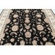 Hand Knotted Floral Turkish Area Rug with Black Field and Ivory Border | Wool Carpet for Home Decor Hand Knotted Floral Turkish Area Rug with Black Field and Ivory Border | Wool Carpet for Home Decor