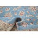 Hand Knotted Floral Oushak Area Rug with Blue Field and Beige Border | 100% Wool Hand Knotted Floral Oushak Area Rug with Blue Field and Beige Border | 100% Wool
