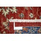 Hand Knotted Turkish Wool Area Rug, Red Floral Carpet with Ivory Border and Blue Details for Home Decor Hand Knotted Turkish Wool Area Rug, Red Floral Carpet with Ivory Border and Blue Details for Home Decor