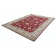 Hand Knotted Floral Area Rug with Red Field and Ivory Border | Turkish Oushak Wool Carpet Hand Knotted Floral Area Rug with Red Field and Ivory Border | Turkish Oushak Wool Carpet