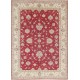 Hand Knotted Floral Area Rug with Red Field and Ivory Border | Turkish Oushak Wool Carpet Hand Knotted Floral Area Rug with Red Field and Ivory Border | Turkish Oushak Wool Carpet
