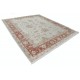 Hand Knotted Floral Patterned Large Area Rug with Ivory Field and Red Border | Wool Carpet for Home Decor Hand Knotted Floral Patterned Large Area Rug with Ivory Field and Red Border | Wool Carpet for Home Decor