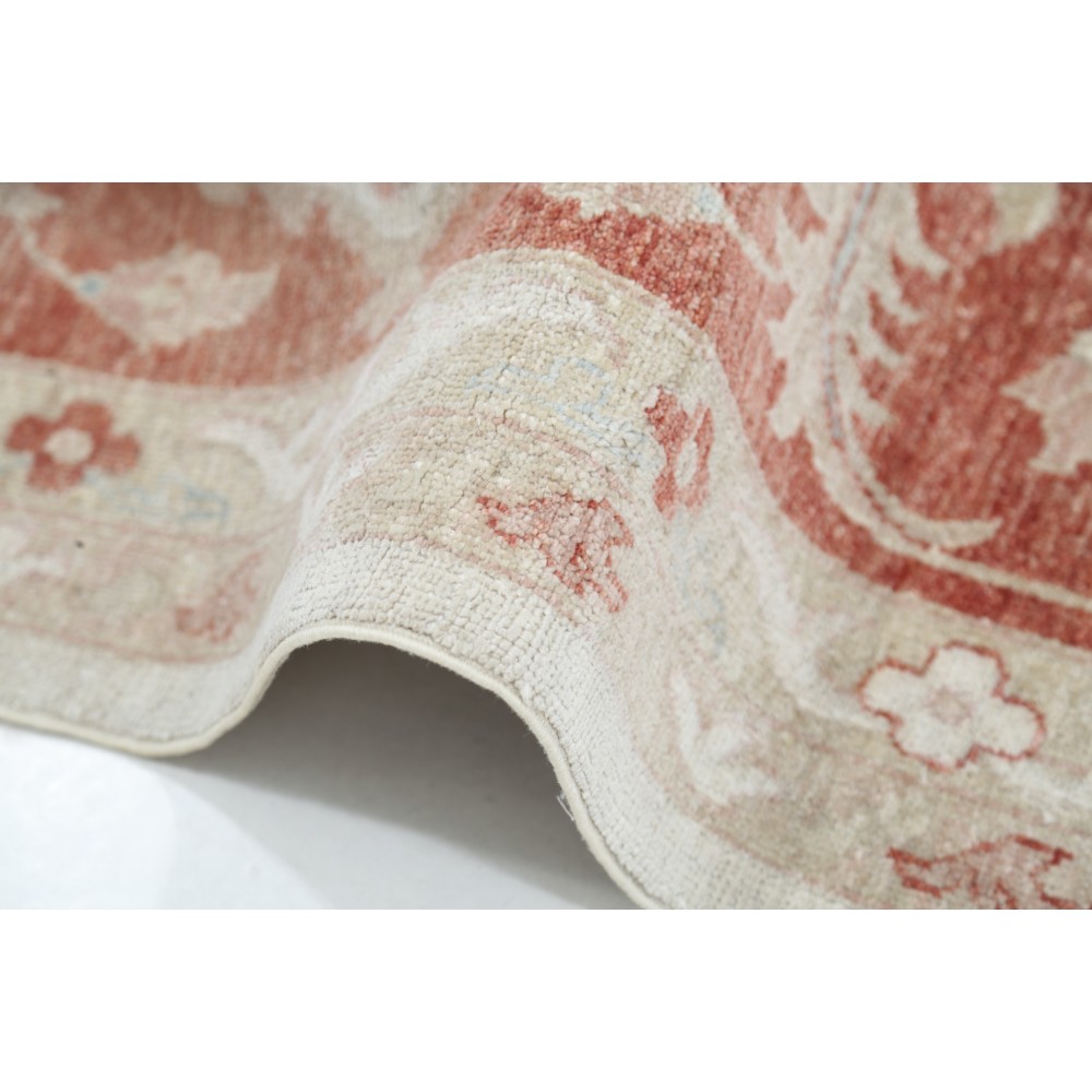 Hand Knotted Floral Patterned Large Area Rug with Ivory Field and Red Border | Wool Carpet for Home Decor Hand Knotted Floral Patterned Large Area Rug with Ivory Field and Red Border | Wool Carpet for Home Decor