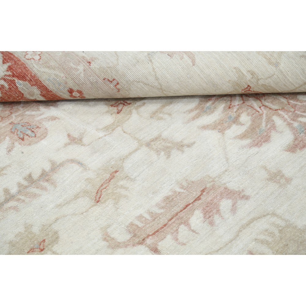 Hand Knotted Floral Patterned Large Area Rug with Ivory Field and Red Border | Wool Carpet for Home Decor Hand Knotted Floral Patterned Large Area Rug with Ivory Field and Red Border | Wool Carpet for Home Decor