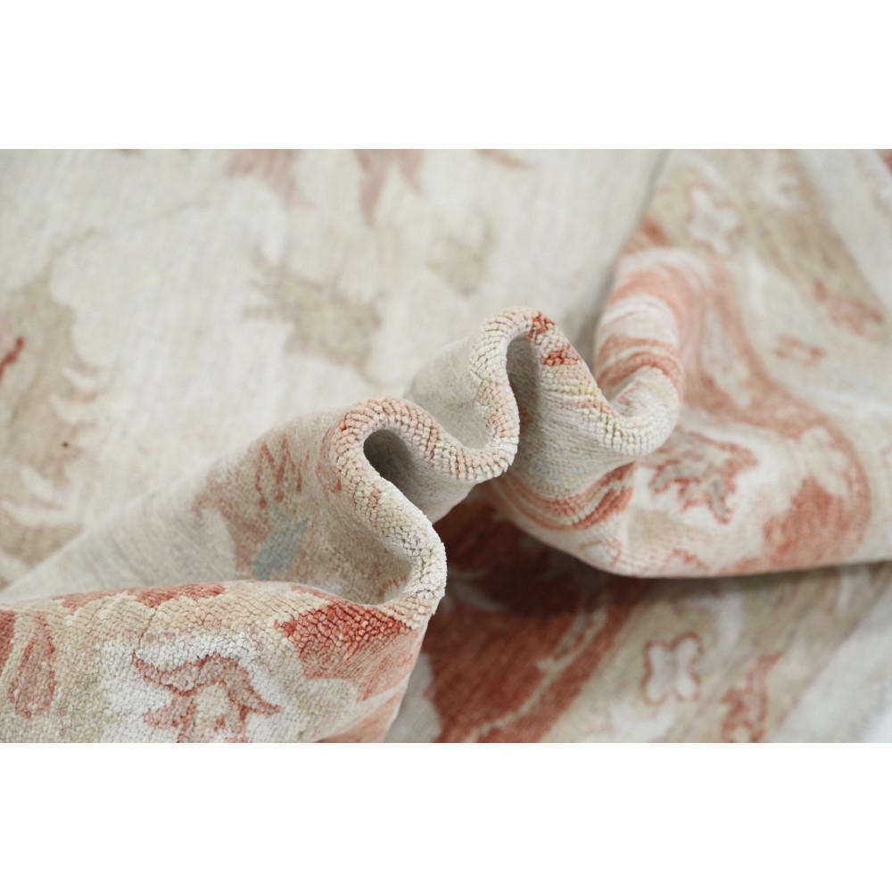 Hand Knotted Floral Patterned Large Area Rug with Ivory Field and Red Border | Wool Carpet for Home Decor Hand Knotted Floral Patterned Large Area Rug with Ivory Field and Red Border | Wool Carpet for Home Decor