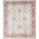 Hand Knotted Floral Patterned Large Area Rug with Ivory Field and Red Border | Wool Carpet for Home Decor Hand Knotted Floral Patterned Large Area Rug with Ivory Field and Red Border | Wool Carpet for Home Decor